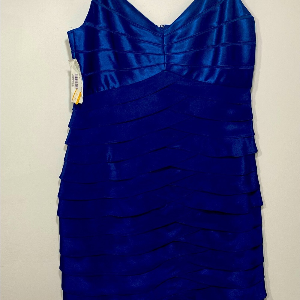 Eliza J New York Navy Cocktails Sleeveless Lace Layered Size 12